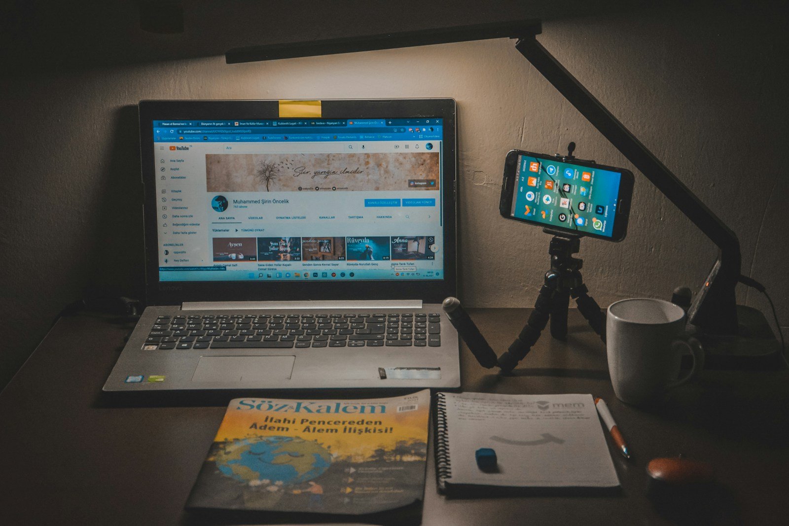 YouTube channel workspace